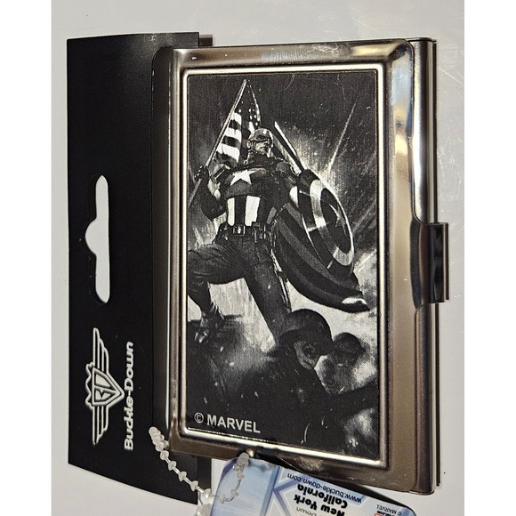 Marvel Captain America Business Card Holder Buckle-Down Superhero Comics - Picture 1 of 1